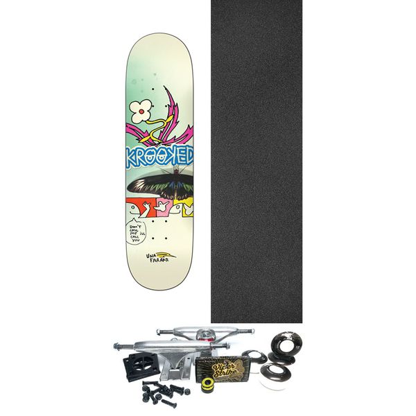 Krooked Skateboards Una Farrar Butterfly Call Skateboard Deck - 8.5" x 31.85" - Complete Skateboard Bundle